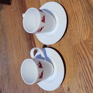 2 Waechtersbach Christmas Moose  Mugs /Saucer Made in Germany